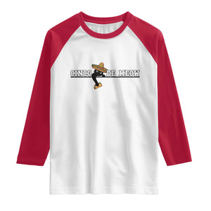 Funny Cinco De Meow Raglan Shirt Cute Black Cat Eating Taco TS12 White Red Print Your Wear