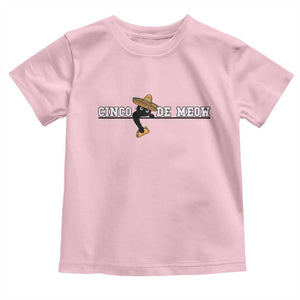 Funny Cinco De Meow Toddler T Shirt Cute Black Cat Eating Taco TS12 Light Pink Print Your Wear