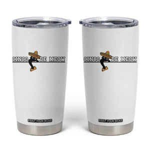 Funny Cinco De Meow Tumbler Cup Cute Black Cat Eating Taco TS12 White Print Your Wear