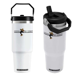 Funny Cinco De Meow Flip Straw Tumbler Cute Black Cat Eating Taco TS12 One Size: 30 oz White Print Your Wear