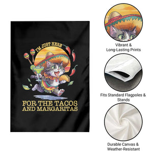 Funny Cinco De Mayo Cat Garden Flag Just Here For The Tacos And Margaritas TS12 Print Your Wear