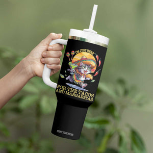 Funny Cinco De Mayo Cat Tumbler With Handle Just Here For The Tacos And Margaritas TS12 Print Your Wear