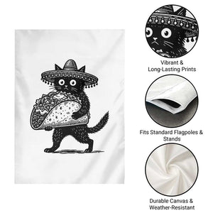 Funny Cinco De Mayo Black Cat With Taco Garden Flag Mexican Food Gift TS12 Print Your Wear