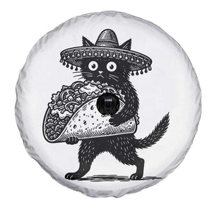 Funny Cinco De Mayo Black Cat With Taco Spare Tire Cover Mexican Food Gift TS12 Print Your Wear
