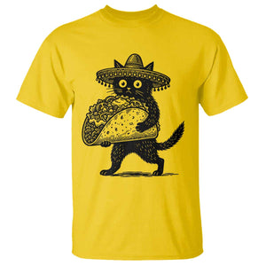 Funny Cinco De Mayo Black Cat With Taco T Shirt Mexican Food Gift TS12 Daisy Print Your Wear