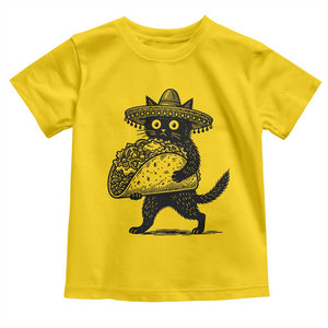 Funny Cinco De Mayo Black Cat With Taco Toddler T Shirt Mexican Food Gift TS12 Daisy Print Your Wear