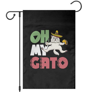 Funny Cinco De Mayo Drunk Cat Garden Flag Oh My Gato TS12 Black Print Your Wear