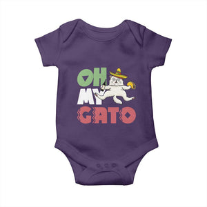 Funny Cinco De Mayo Drunk Cat Baby Onesie Oh My Gato TS12 Purple Print Your Wear