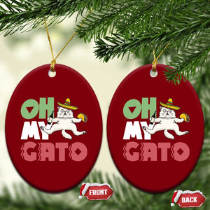 Funny Cinco De Mayo Drunk Cat Ceramic Ornament Oh My Gato TS12 Print Your Wear