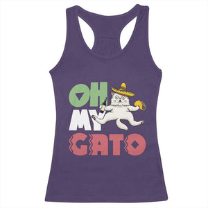 Funny Cinco De Mayo Drunk Cat Racerback Tank Top Oh My Gato TS12 Purple Print Your Wear