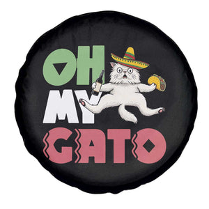 Funny Cinco De Mayo Drunk Cat Spare Tire Cover Oh My Gato TS12 Print Your Wear