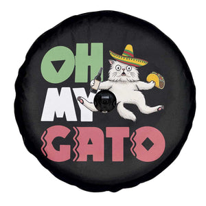 Funny Cinco De Mayo Drunk Cat Spare Tire Cover Oh My Gato TS12 Print Your Wear