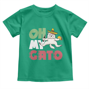 Funny Cinco De Mayo Drunk Cat Toddler T Shirt Oh My Gato TS12 Irish Green Print Your Wear