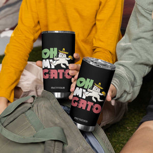 Funny Cinco De Mayo Drunk Cat Tumbler Cup Oh My Gato TS12 Print Your Wear