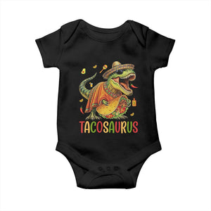 Cinco De Mayo Tacosaurus Baby Onesie Funny Dinosaur Taco Lover Gift TS12 Black Print Your Wear