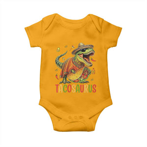 Cinco De Mayo Tacosaurus Baby Onesie Funny Dinosaur Taco Lover Gift TS12 Gold Print Your Wear