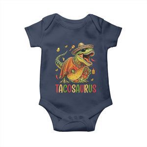 Cinco De Mayo Tacosaurus Baby Onesie Funny Dinosaur Taco Lover Gift TS12 Navy Print Your Wear
