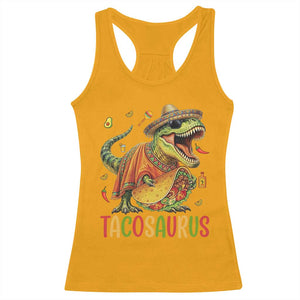 Cinco De Mayo Tacosaurus Racerback Tank Top Funny Dinosaur Taco Lover Gift TS12 Gold Print Your Wear