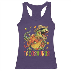 Cinco De Mayo Tacosaurus Racerback Tank Top Funny Dinosaur Taco Lover Gift TS12 Purple Print Your Wear