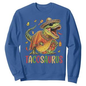 Cinco De Mayo Tacosaurus Sweatshirt Funny Dinosaur Taco Lover Gift TS12 Royal Blue Print Your Wear