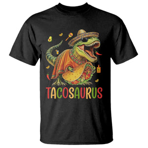 Cinco De Mayo Tacosaurus T Shirt Funny Dinosaur Taco Lover Gift TS12 Black Print Your Wear