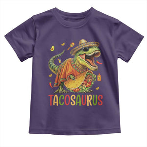 Cinco De Mayo Tacosaurus Toddler T Shirt Funny Dinosaur Taco Lover Gift TS12 Purple Print Your Wear