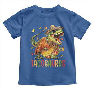Cinco De Mayo Tacosaurus Toddler T Shirt Funny Dinosaur Taco Lover Gift TS12 Royal Blue Print Your Wear