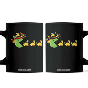 Funny Retro Game Tacosaurus Coffee Mug Cinco De Mayo Taco Lover Gift TS12 Black Print Your Wear