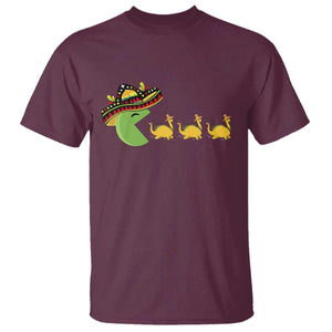 Funny Retro Game Tacosaurus T Shirt Cinco De Mayo Taco Lover Gift TS12 Maroon Print Your Wear