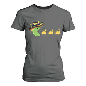 Funny Retro Game Tacosaurus T Shirt For Women Cinco De Mayo Taco Lover Gift TS12 Dark Heather Print Your Wear