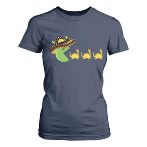 Funny Retro Game Tacosaurus T Shirt For Women Cinco De Mayo Taco Lover Gift TS12 Navy Print Your Wear
