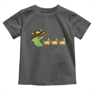 Funny Retro Game Tacosaurus Toddler T Shirt Cinco De Mayo Taco Lover Gift TS12 Dark Heather Print Your Wear