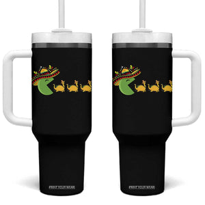 Funny Retro Game Tacosaurus Tumbler With Handle Cinco De Mayo Taco Lover Gift TS12 One Size: 40 oz Black Print Your Wear