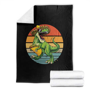 Vintage Dinosaur Taco Lover Throw Blanket Cinco De Mayo Gift TS12 Black Print Your Wear