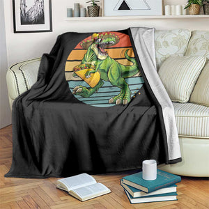 Vintage Dinosaur Taco Lover Throw Blanket Cinco De Mayo Gift TS12 Print Your Wear