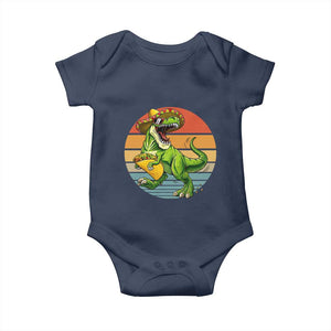 Vintage Dinosaur Taco Lover Baby Onesie Cinco De Mayo Gift TS12 Navy Print Your Wear