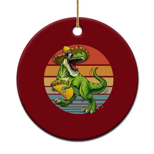 Vintage Dinosaur Taco Lover Ceramic Ornament Cinco De Mayo Gift TS12 1pc Red Print Your Wear