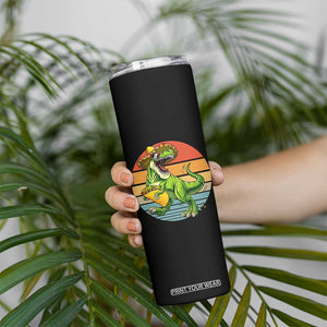 Vintage Dinosaur Taco Lover Skinny Tumbler Cinco De Mayo Gift TS12 Print Your Wear