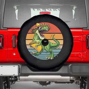 Vintage Dinosaur Taco Lover Spare Tire Cover Cinco De Mayo Gift TS12 Black Print Your Wear