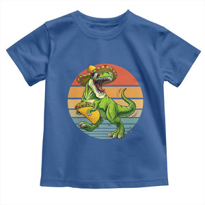 Vintage Dinosaur Taco Lover Toddler T Shirt Cinco De Mayo Gift TS12 Royal Blue Print Your Wear