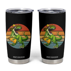 Vintage Dinosaur Taco Lover Tumbler Cup Cinco De Mayo Gift TS12 Black Print Your Wear