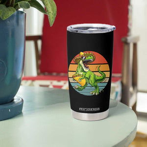 Vintage Dinosaur Taco Lover Tumbler Cup Cinco De Mayo Gift TS12 Print Your Wear