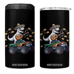 Funny Cinco De Mayo Dinosaur Monster Truck 4 in 1 Can Cooler Tumbler Taco Lover Gift TS12 One Size: 16 oz Black Print Your Wear
