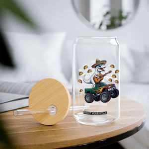 Funny Cinco De Mayo Dinosaur Monster Truck Glass Can Taco Lover Gift TS12 Print Your Wear