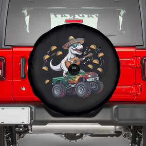 Funny Cinco De Mayo Dinosaur Monster Truck Spare Tire Cover Taco Lover Gift TS12 Black Print Your Wear