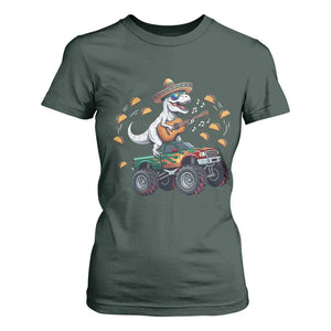 Funny Cinco De Mayo Dinosaur Monster Truck T Shirt For Women Taco Lover Gift TS12 Dark Forest Green Print Your Wear
