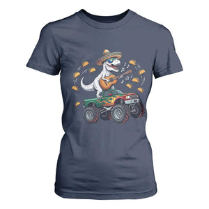 Funny Cinco De Mayo Dinosaur Monster Truck T Shirt For Women Taco Lover Gift TS12 Navy Print Your Wear