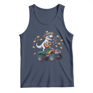 Funny Cinco De Mayo Dinosaur Monster Truck Tank Top Taco Lover Gift TS12 Navy Print Your Wear