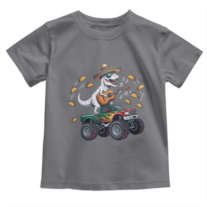 Funny Cinco De Mayo Dinosaur Monster Truck Toddler T Shirt Taco Lover Gift TS12 Charcoal Print Your Wear
