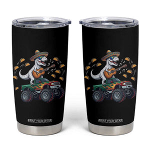 Funny Cinco De Mayo Dinosaur Monster Truck Tumbler Cup Taco Lover Gift TS12 Black Print Your Wear